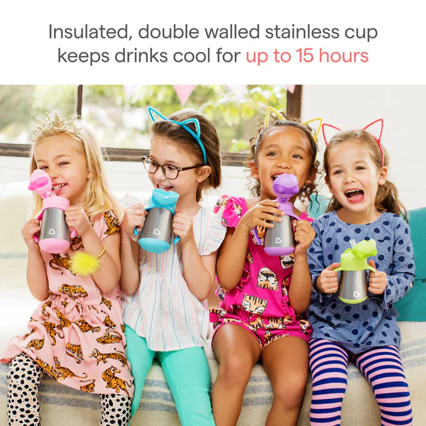 Personalized Cool Cat™ Stainless Steel Straw Cup, 8oz