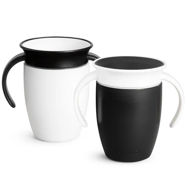 Miracle® 360° Black & White Trainer Cup, 7oz, 2pk